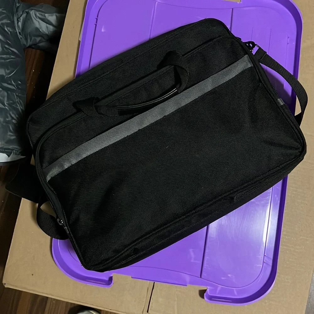 Large black soft briefcase